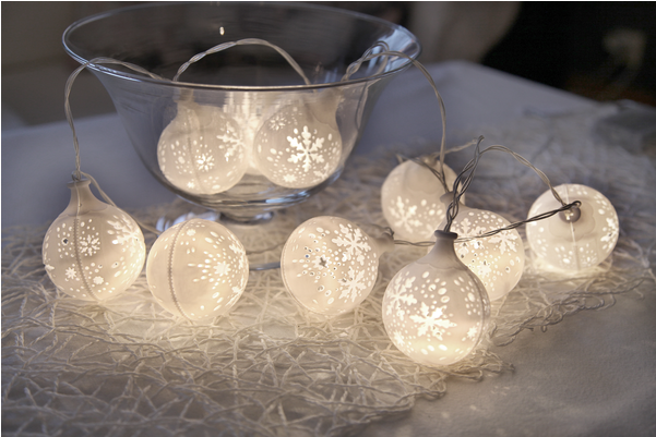 Light Chain Flakey - Star Snowflake Led Light Chain, White (600x600), Png Download