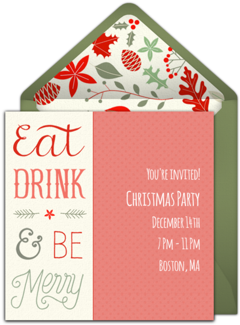 Eat, Drink & Be Merry Online Invitation - Party (650x650), Png Download