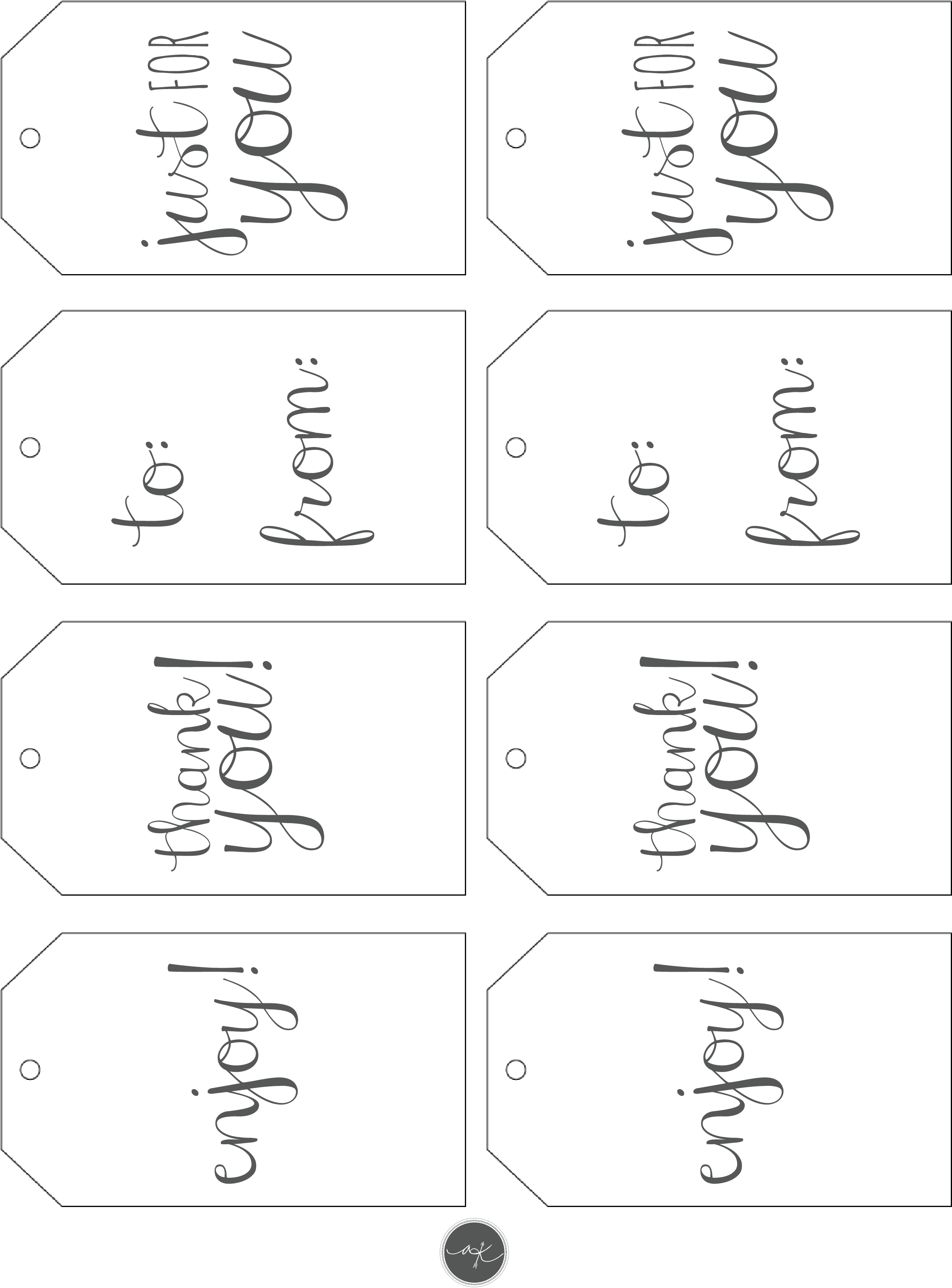 You Can Download These Gift Tags & Print Them On Any - Cropping (2550x3300), Png Download