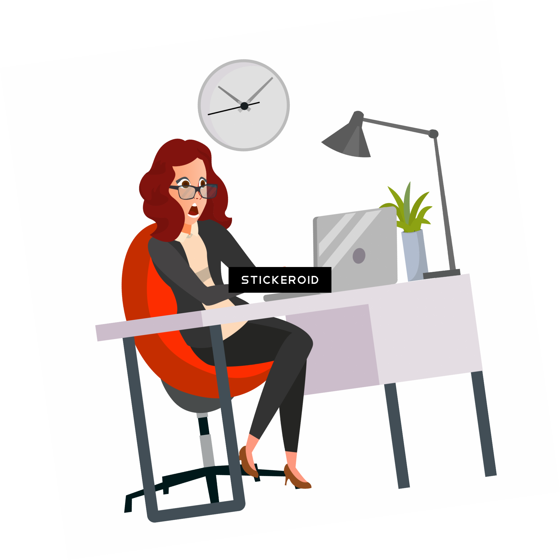 Woman Shocked Illustration - Illustration (1960x1961), Png Download