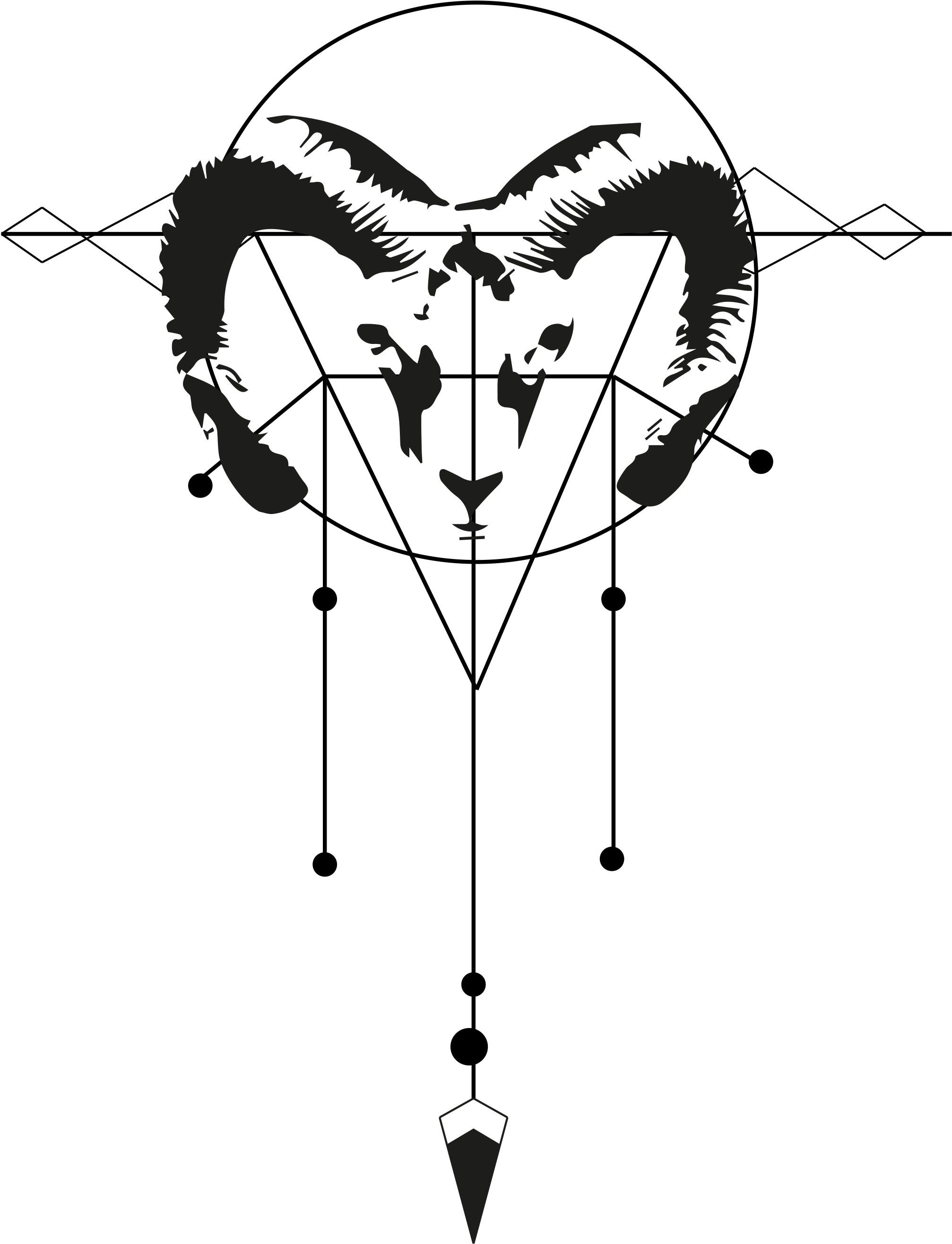 Goemetric Aries Tattoo Variation (2048x2664), Png Download