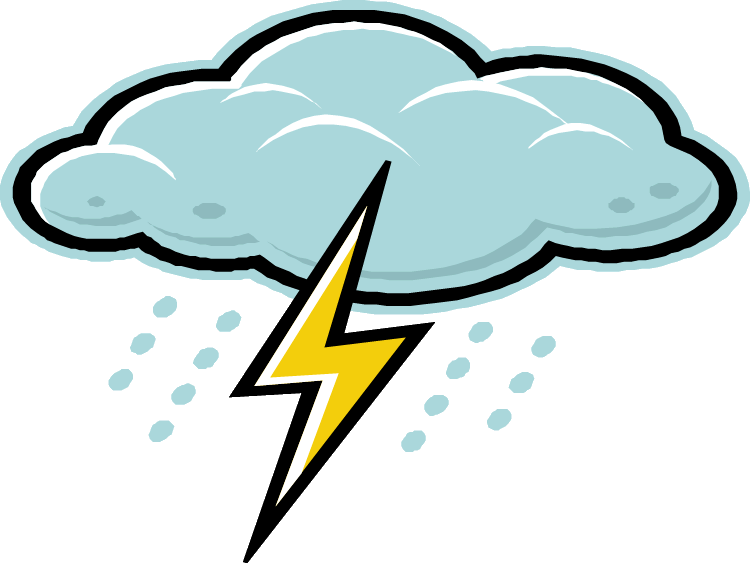 Svg Freeuse Day Ecological Levels Of Organization A - Clouds With Lightning Bolts (750x563), Png Download
