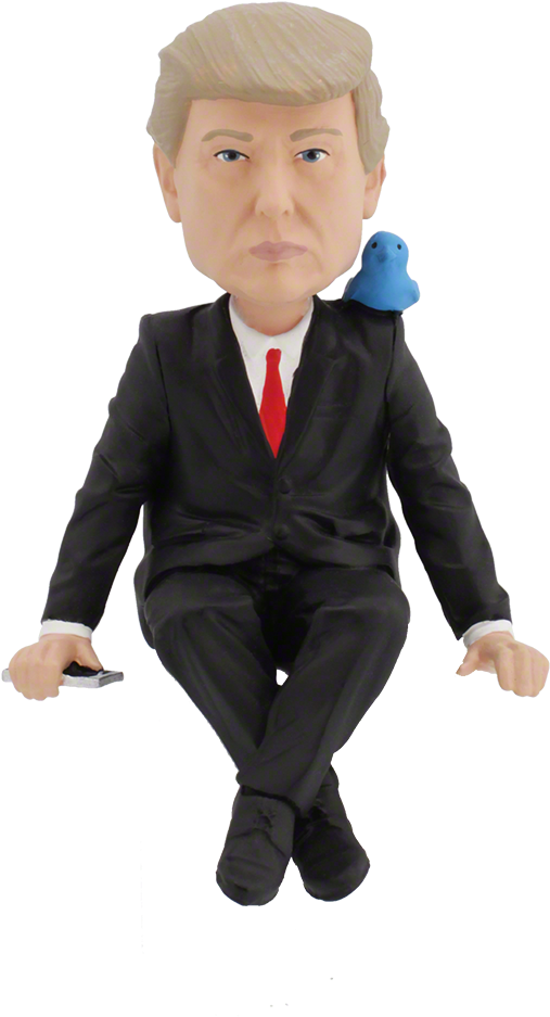 Donald Trump 4-inch Resin Media Monitor Bobblehead (585x1000), Png Download