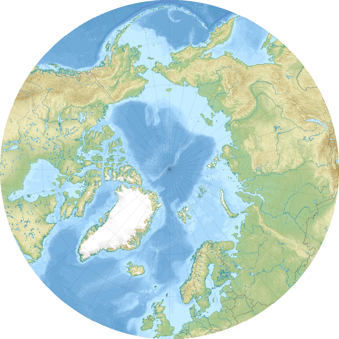 Arctic Relief Map (1181x1181), Png Download