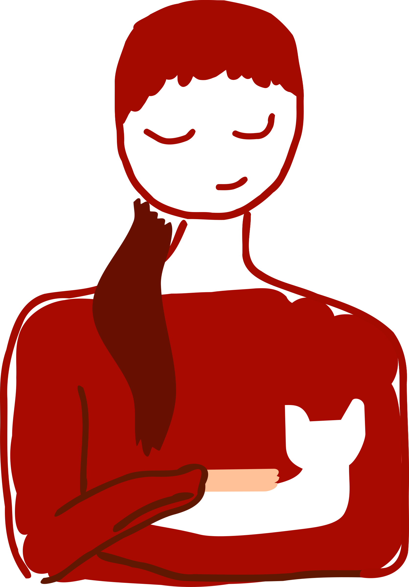 This Free Icons Png Design Of Girl With Kitten (1672x2400), Png Download