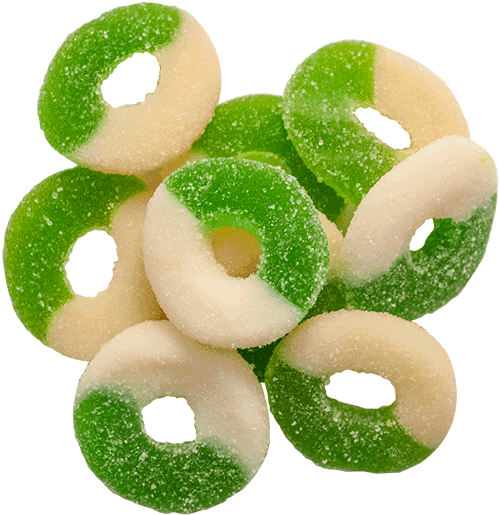 Cbd Gummies Sour Apple Rings - Gummy Apple Rings Png (500x650), Png Download