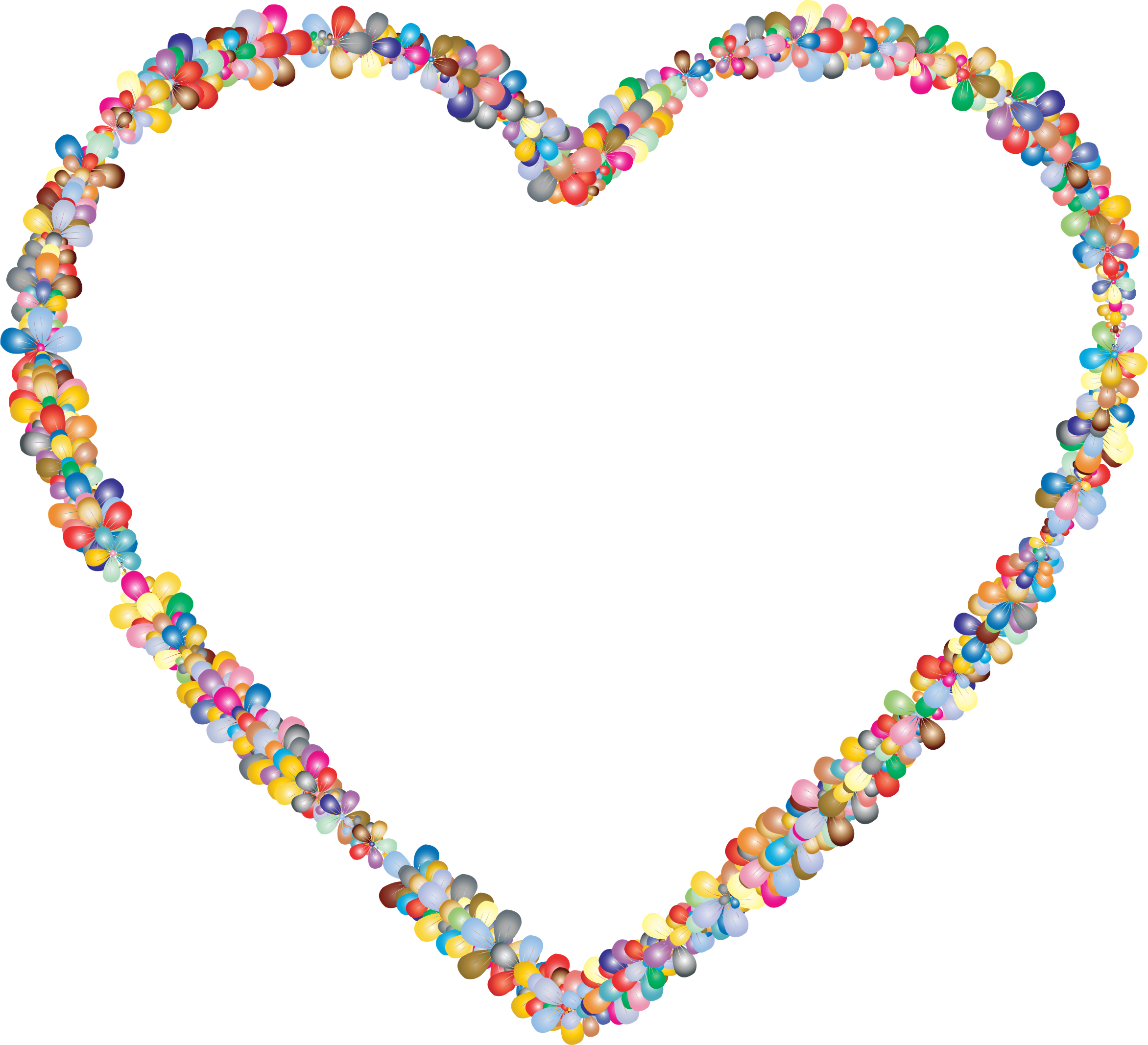 This Free Icons Png Design Of Prismatic Floral Heart (2344x2134), Png Download