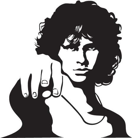 Jim Morrison - Jim Morrison Black And White Draw (600x600), Png Download