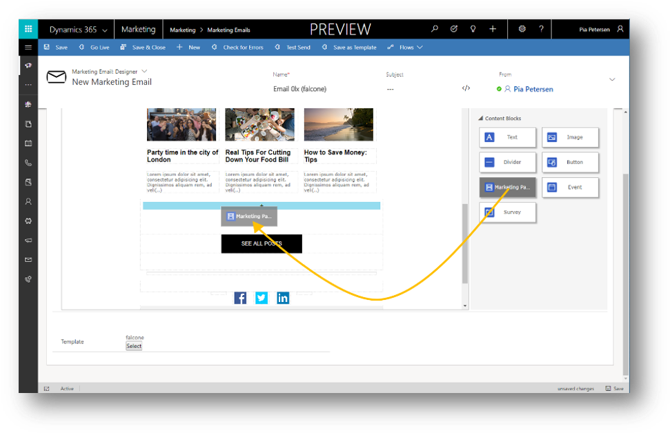 With Your New Email Message Still Open, Drag A Marketing - Microsoft Dynamics 365 (983x640), Png Download