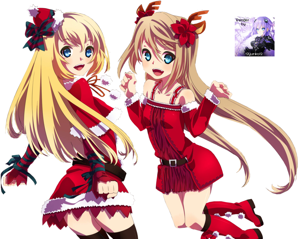Anime Christmas Png - Top Christmas Anime Girls (1032x774), Png Download