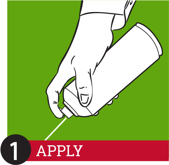 Spray Until Foam Is Covering The Area - Illustration (626x625), Png Download