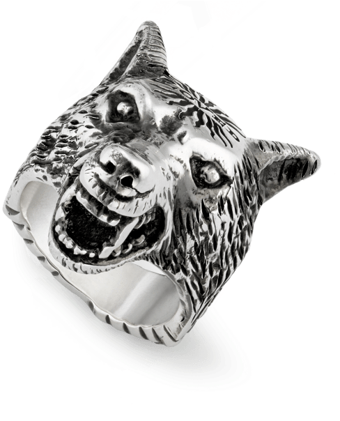 Gucci Wolf Ring Mens (700x700), Png Download