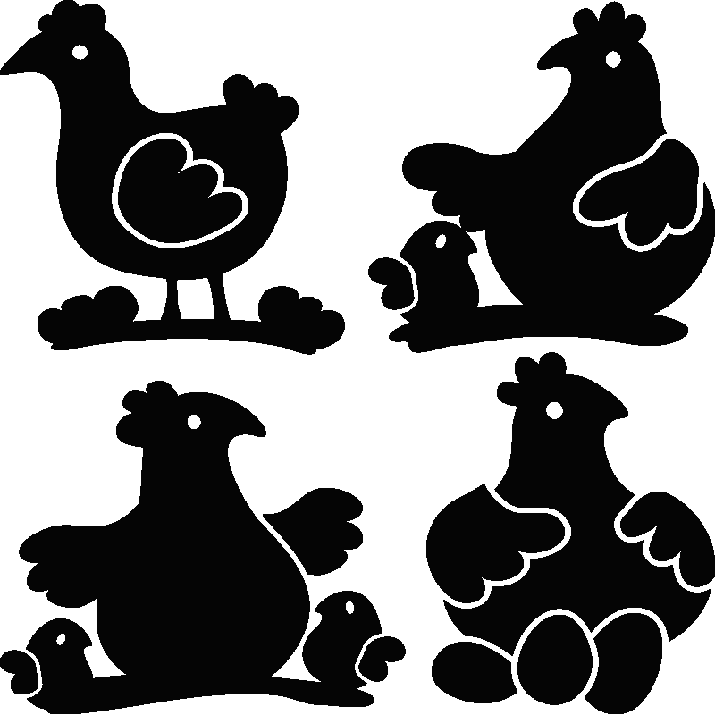 Sticker Deco Poules Pour Mug Ambiance Sticker Cup Hen - Sticker (800x800), Png Download