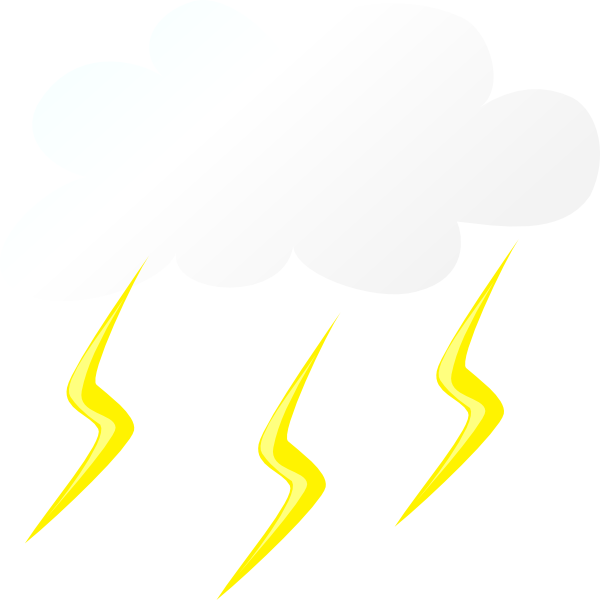 Thunder Cloud Clip Art - Animated Pic Of Thunder (600x600), Png Download