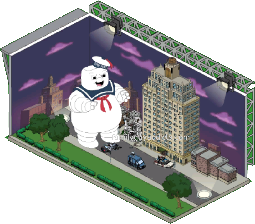 Nyc Skyline - Family Guy Quest For Stuff Ghostbusters (838x732), Png Download