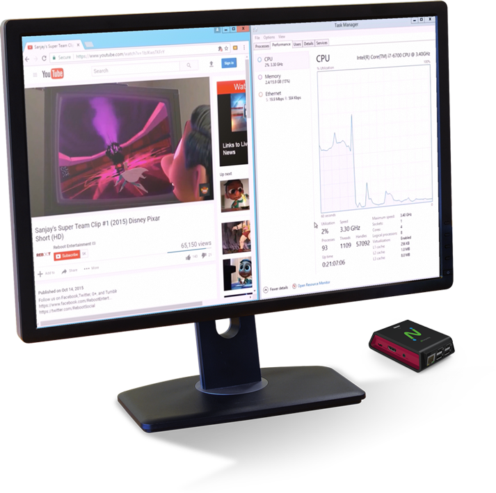 Multimedia Enhancement Through Ncomputing Vcast Streaming - Ncomputing Rx300 (713x709), Png Download