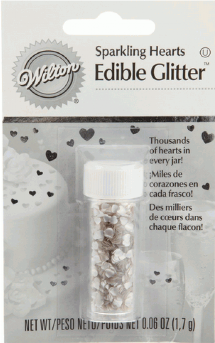 Wilton Edible Glitter, Silver Hearts, Shop In Kenya - Wilton 489616 Edible Glitter .04 Ounces-pkg-silver (700x700), Png Download