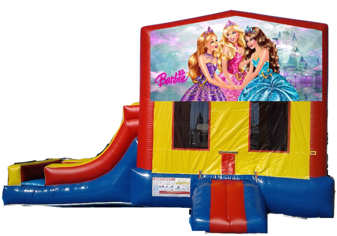 2 Lanes Side Slide Jumper - 60 Precut 1" Barbie Bottle Cap (700x525), Png Download