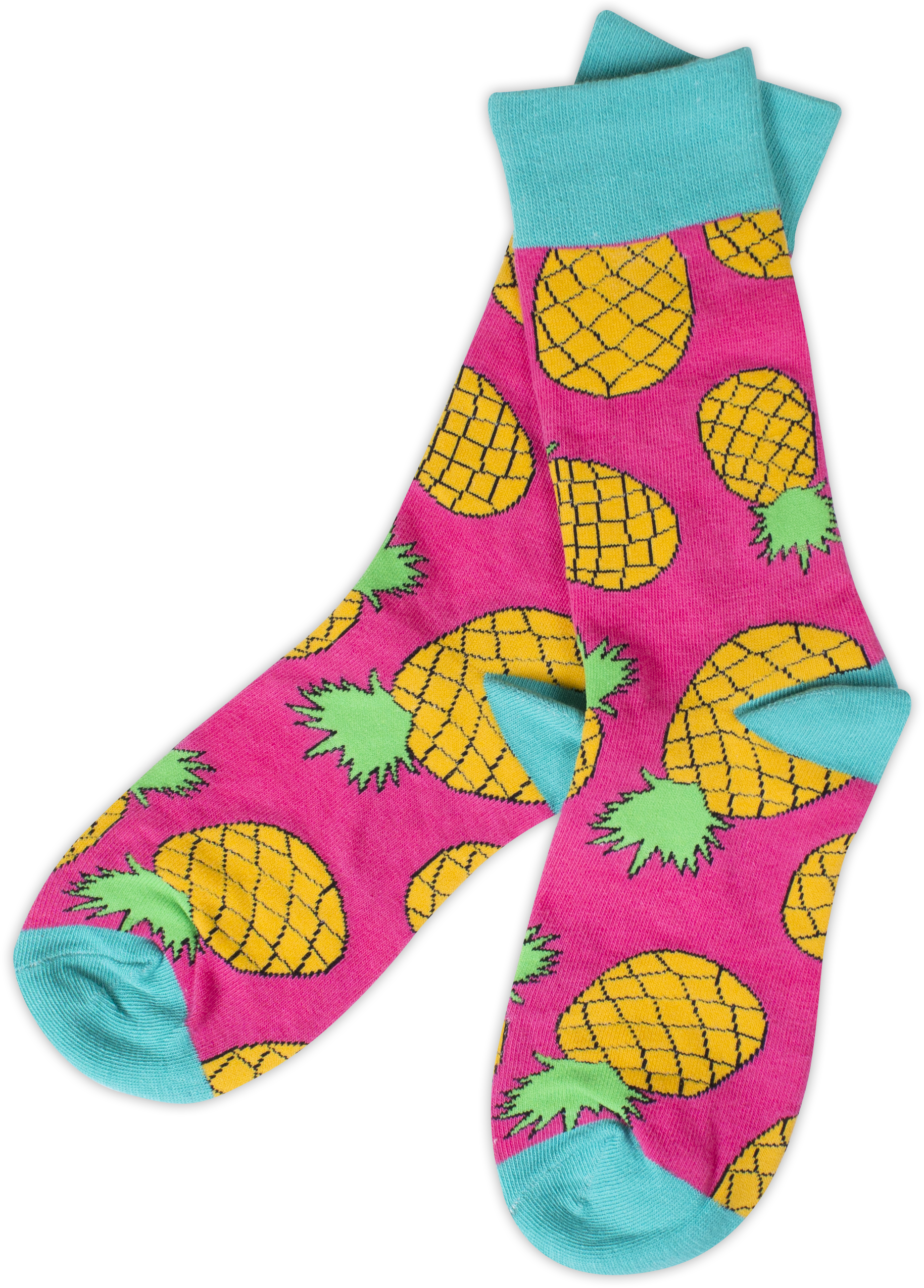 Pineapple Socks - Socksmith Pineapple Crew Socks Women's (1858x2552), Png Download