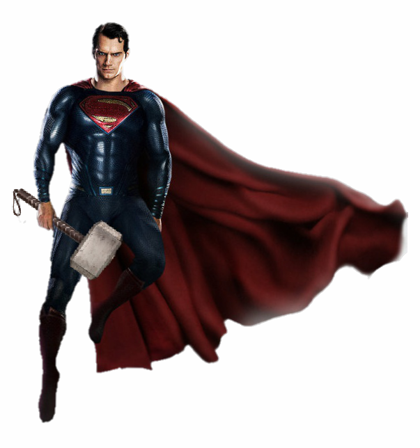Thor Hammer Png - Superman Captain America Shield Thor Hammer (603x644), Png Download