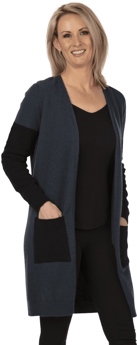 Merino Possum Cardigan Longline Nb746 Possum Merino - Roman Originals Textured Longline Cardigan (883x1280), Png Download