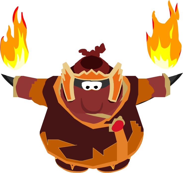 Fire Ninja Dance - Club Penguin Fire Ninja (737x698), Png Download