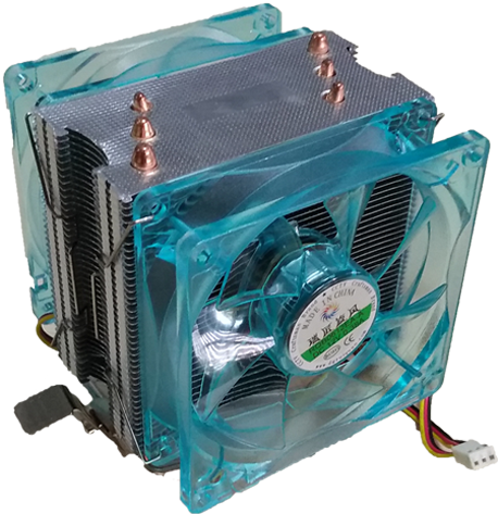 Factory Price 3 Heat Pipes 2 Fans Cpu Cooler For Lga - Lga 775 (800x800), Png Download