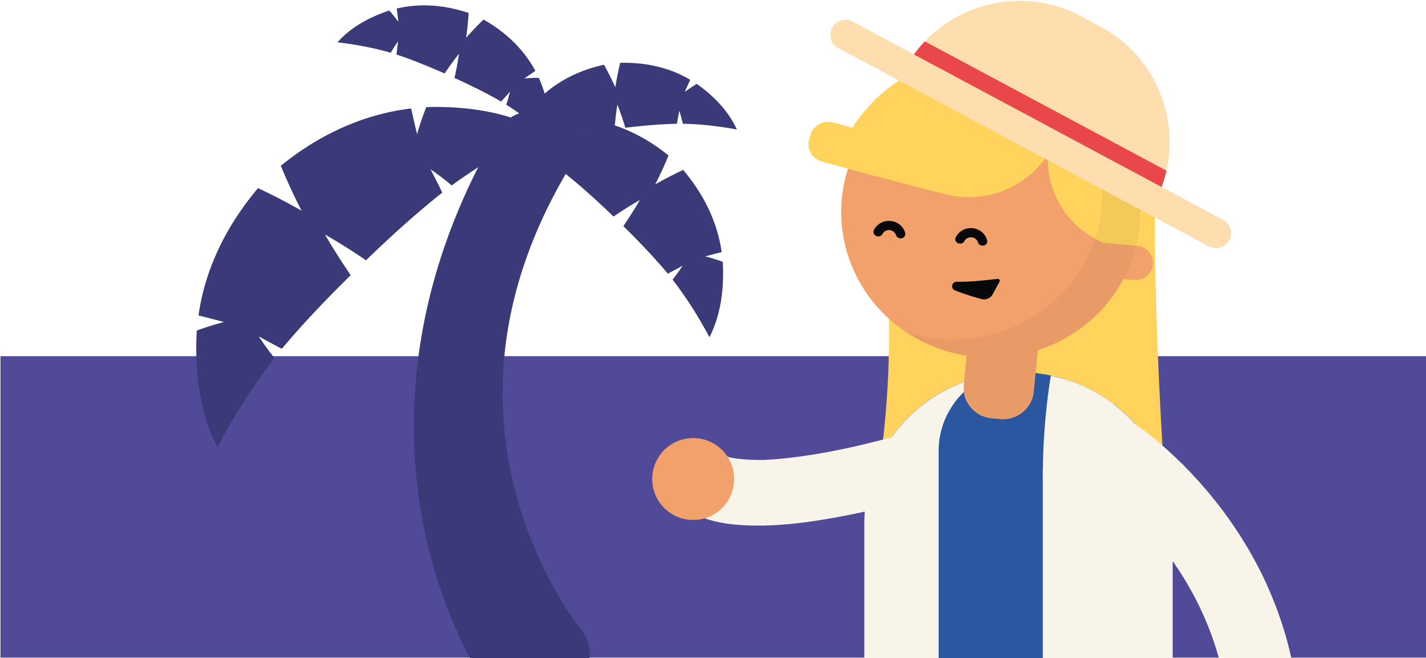 Happy Person On Holiday - Person (2791x1312), Png Download