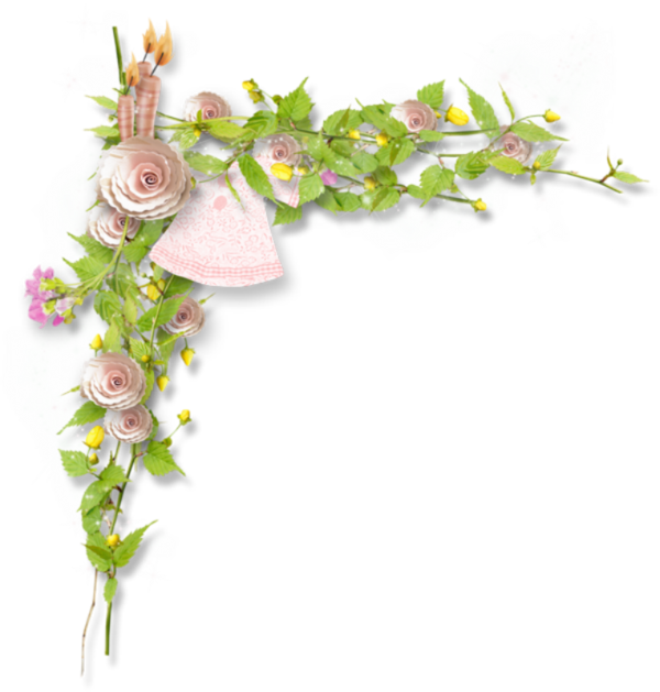 Floral Wreath - Esquinas De Flores Sin Fondo (600x629), Png Download