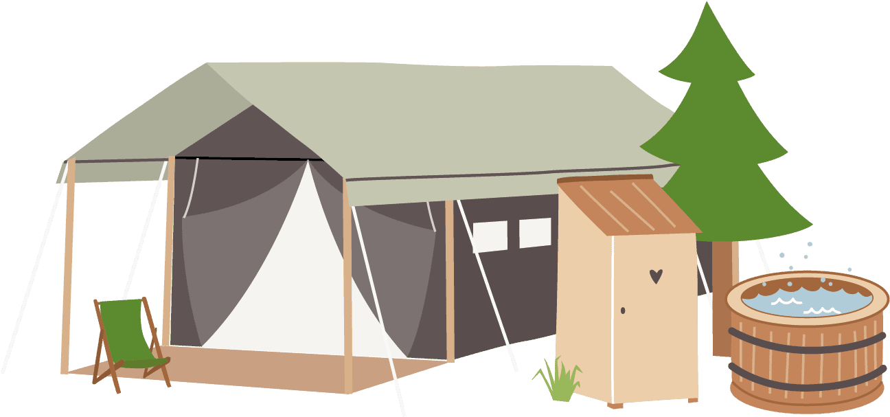 Glamping Png (1417x824), Png Download