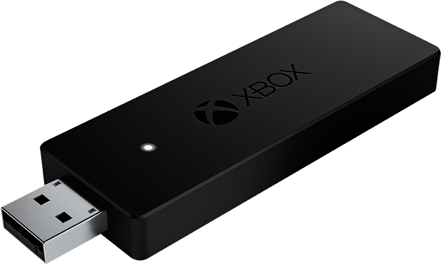 Xbox Wireless Controller Adapter - Microsoft Xbox One Wireless Adapter For Windows 10 (1440x791), Png Download