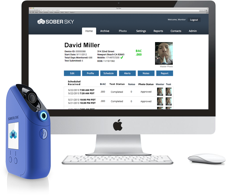 Soberlink Breathalyzer System Bluetooth Portal - Hewlett-packard (835x712), Png Download