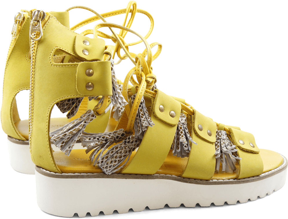 Sandals Celia 20 Nubuk Golden Glow Tassel Snake Dagget - Melvin & Hamilton Damen Celia 20 Riemchensandalen (1024x1024), Png Download