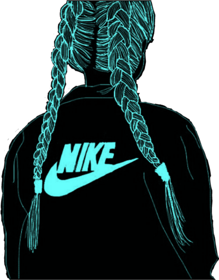 Freetoedit Remix Girl Nike Logo Green Black Stick - Illustration (1024x1024), Png Download