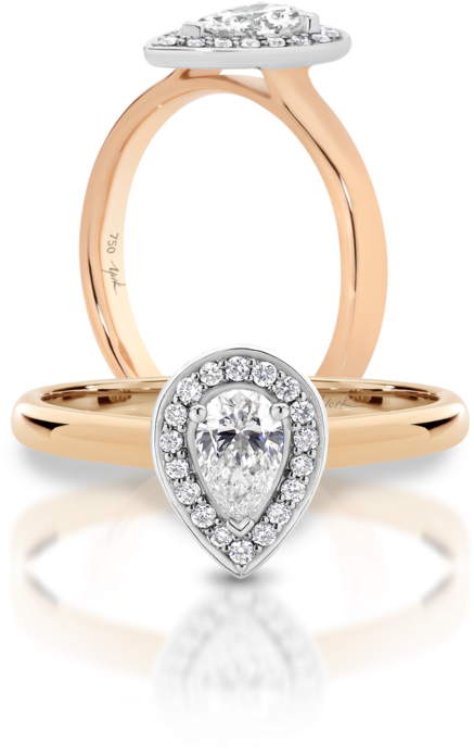 Pear Shape Diamond Halo Engagement Ring Pear Shape - Engagement Ring (600x826), Png Download