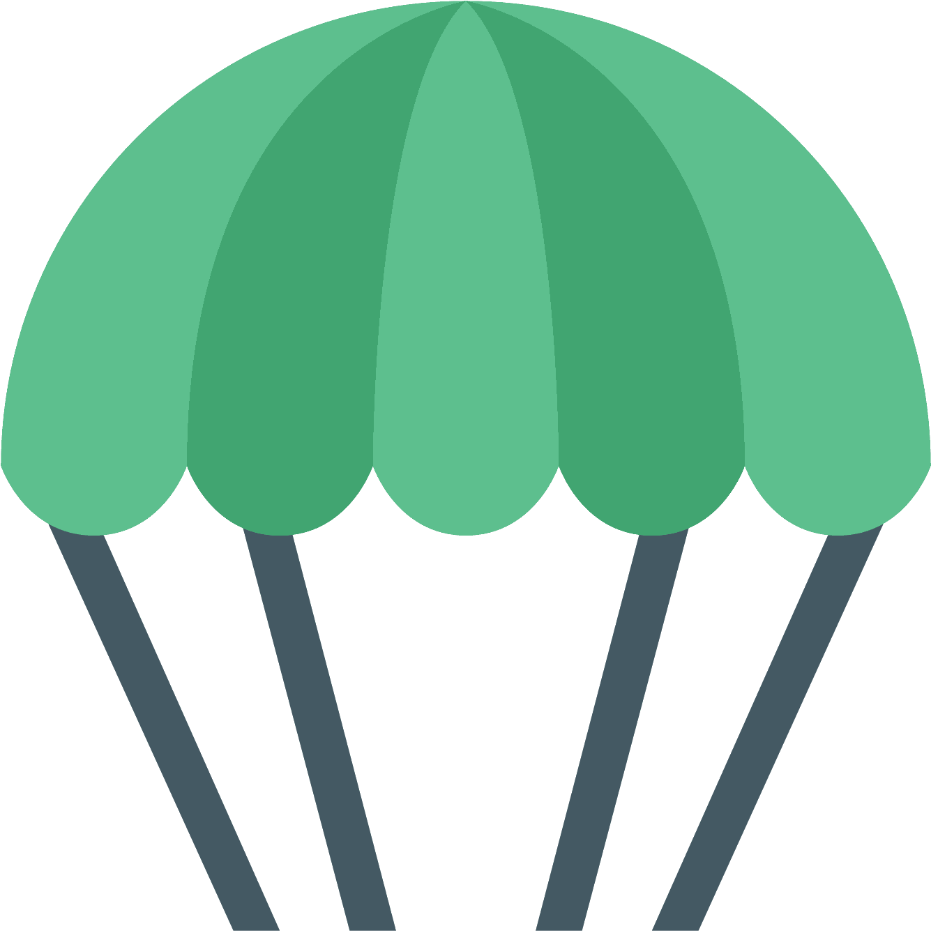 A Parachute Icon Has A Shape That Is The Top Half Of - Parachute (1600x1600), Png Download