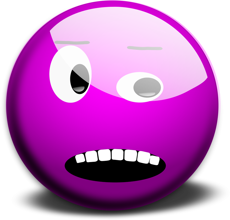 Purple Smiley Face - Blue Smiley Face (958x916), Png Download