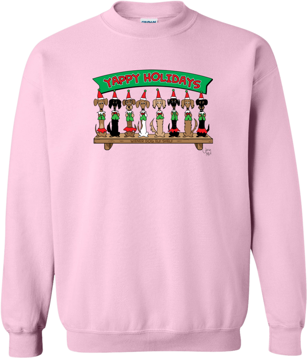 Wiener Dog Elf Shelf 50/50 Crewneck Pullover Sweatshirt - Pink Black Lives Matter Shirt (1155x1155), Png Download