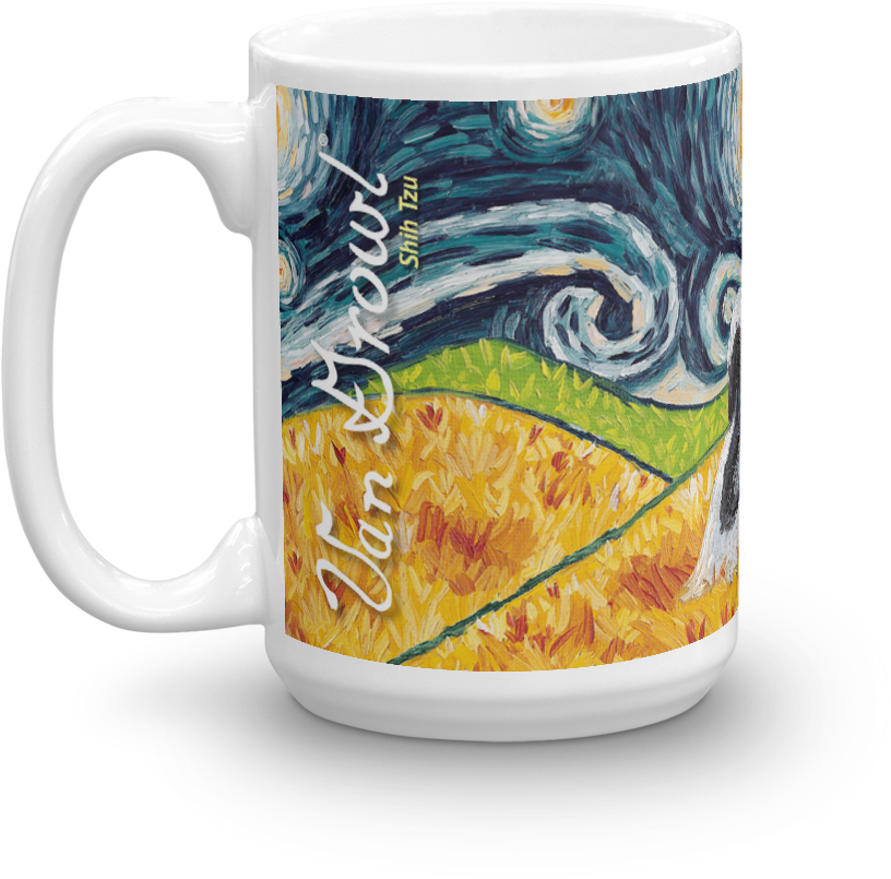 Shih Tzu Starry Night Mug-15oz - Toland Home Garden Van Growl-westie 2-sided Garden (1000x1000), Png Download