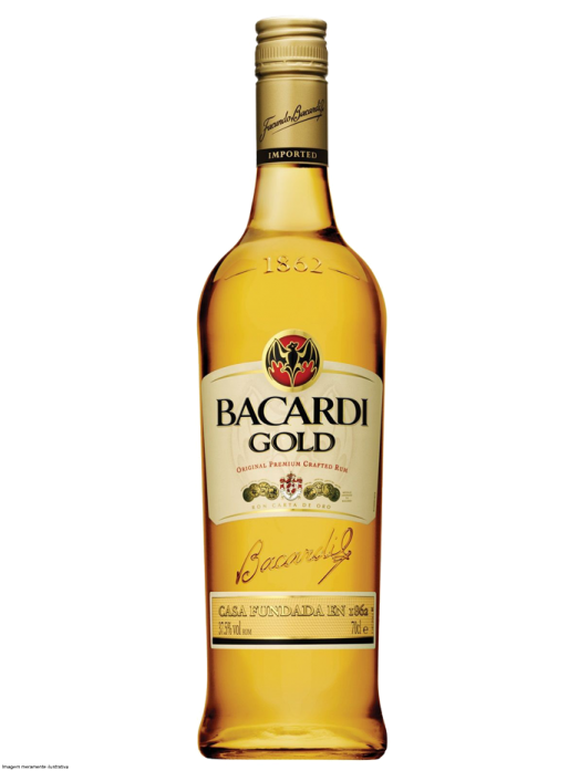Bacardi Carta Oro 75cl - Bacardi Gold Png (650x731), Png Download