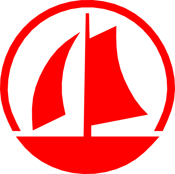 Sail Clipart Red Sailboat - Red Boat Clipart (600x595), Png Download