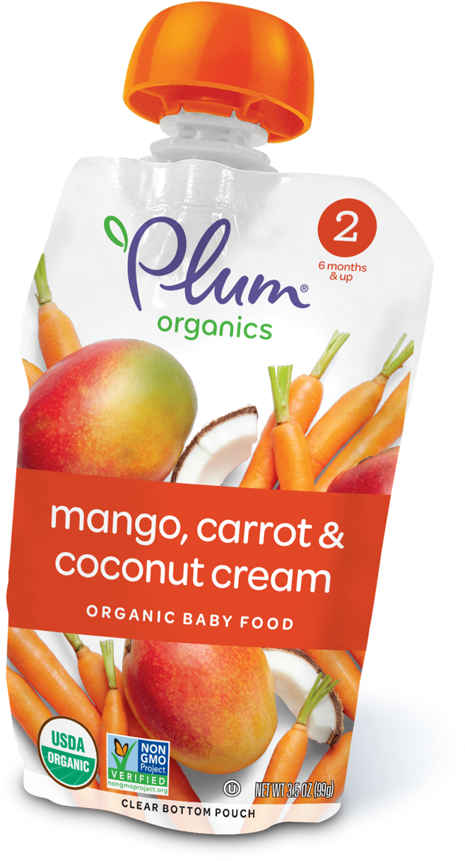 Mango, Carrot & Coconut Cream - Plum Organics Coconut Cream (1200x1505), Png Download