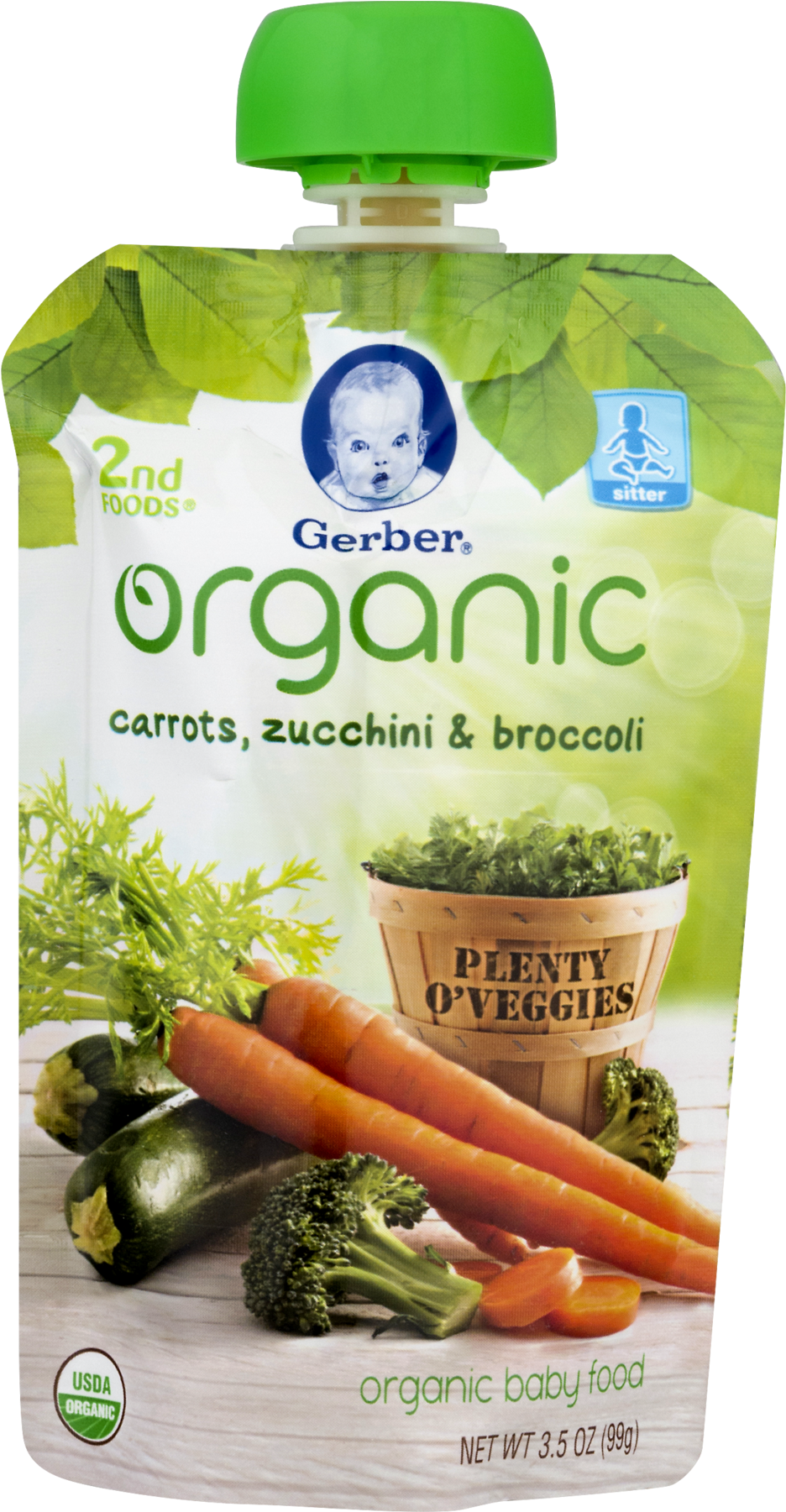Gerber Organic 2nd Foods Baby Food, Carrots, Zucchini - Gerber 2nd Foods Organic Garden Vegetable Brown Rice (1800x1800), Png Download