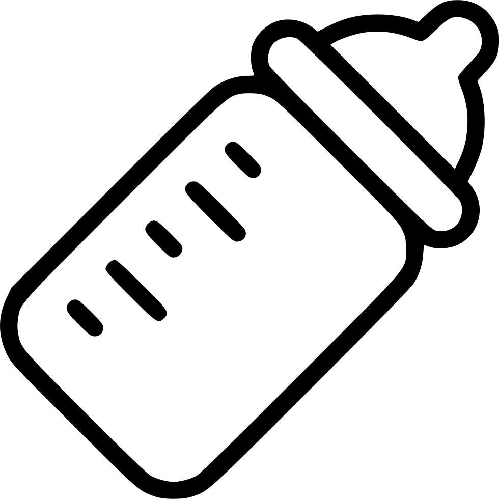 Baby Bottle Baby Food Pacifiers Bottle Infant Comments - Black And White Baby Bottle Clipart (980x980), Png Download