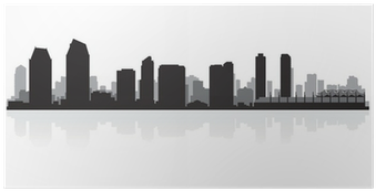 San Diego Skyline Shower Curtain (400x400), Png Download