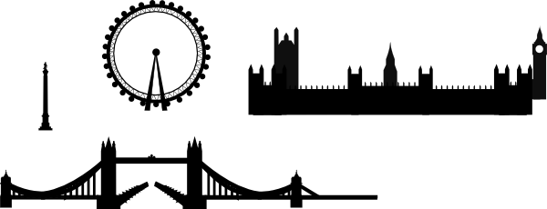 Houston Skyline Outline Free Download Clip Art Free - Tower Bridge Silhouette Png (600x230), Png Download