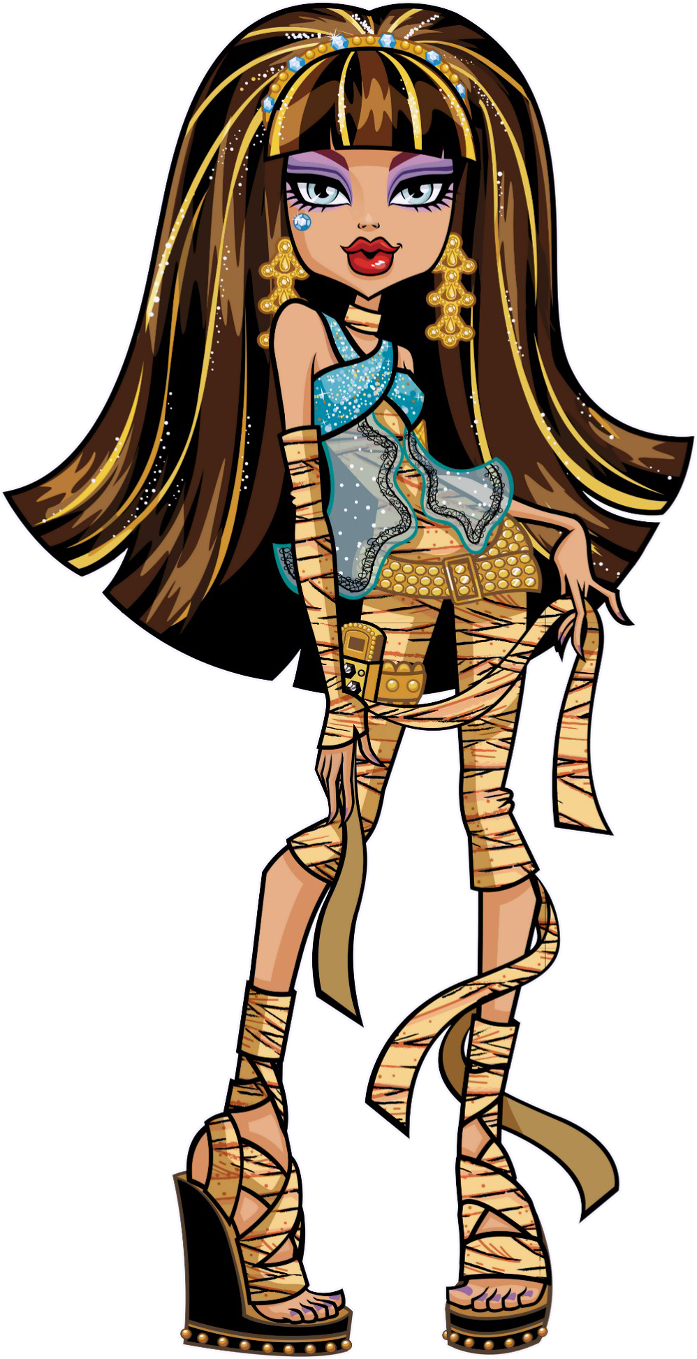 Cleo Full Face - Monster High Cleo De Nile Png (998x1945), Png Download