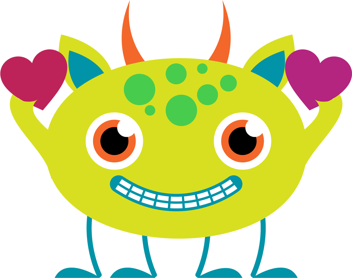 Valentine Clip Art Valentine Clipart Photo Image - Cute Monster Clipart (1200x952), Png Download