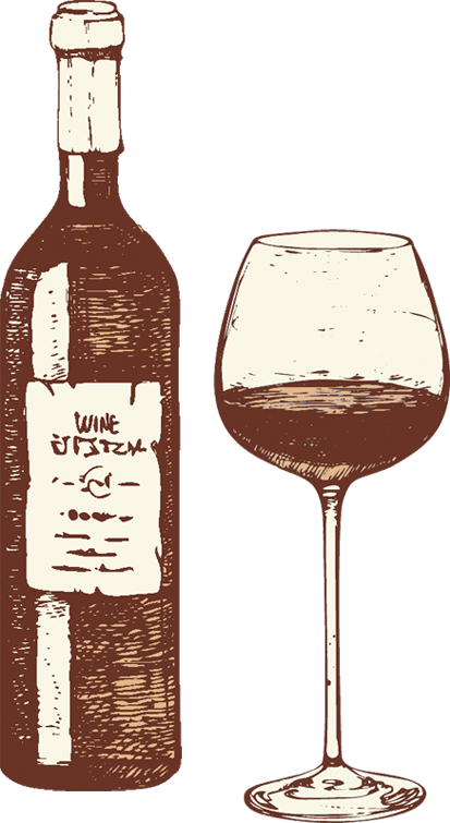 Mt Tabor Fine Wines Bottle And Glass - Drink (413x755), Png Download