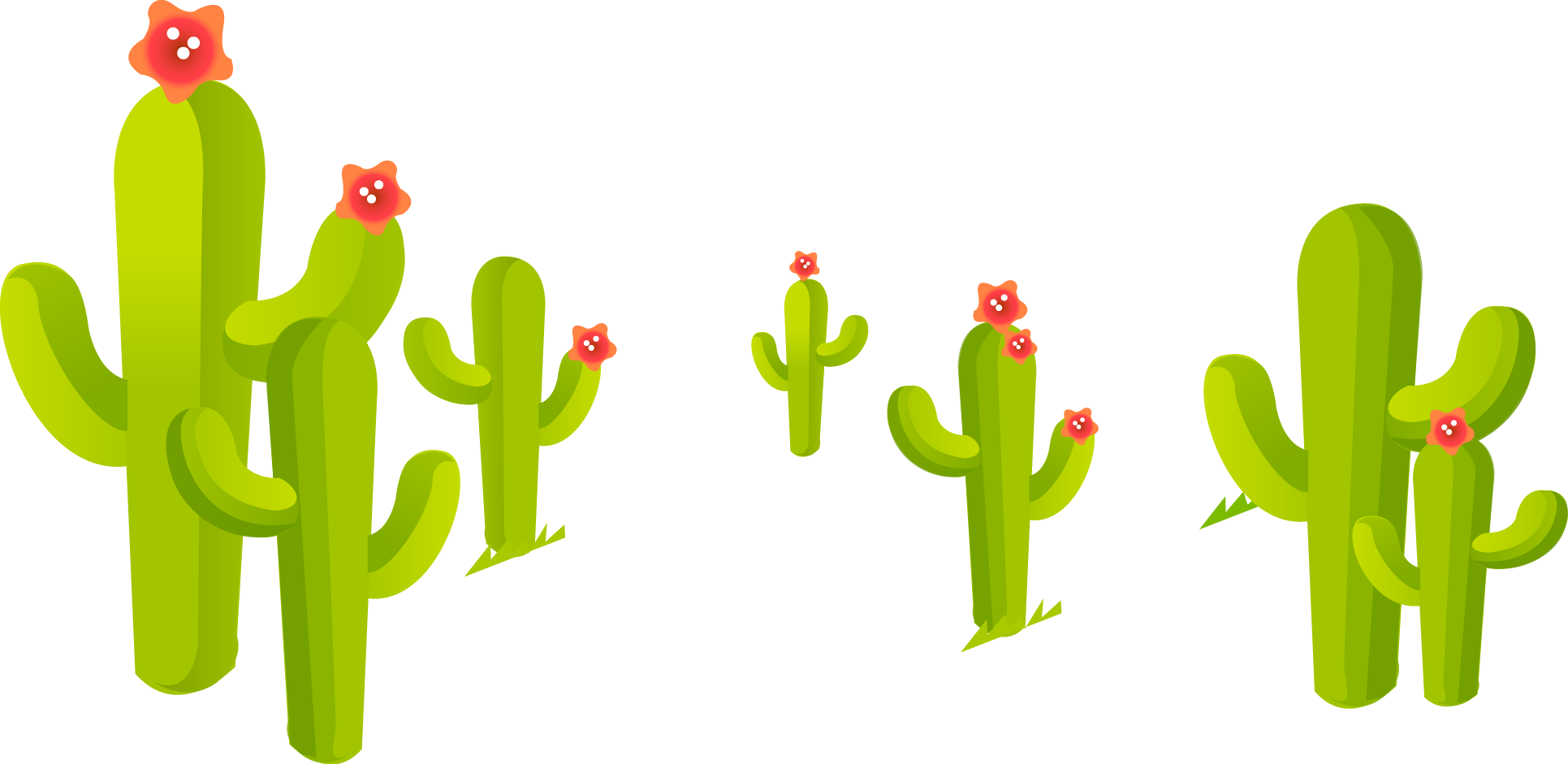 Train Cactaceae Cartoon - Cactus Animados (1931x941), Png Download